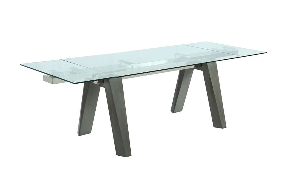 Chintaly - Esther Modern Dining Set w/ Extendable Glass Table & 2-Tone Chairs - ESTHER-ROSARIO-GRY-5PC-BLK veiw 2
