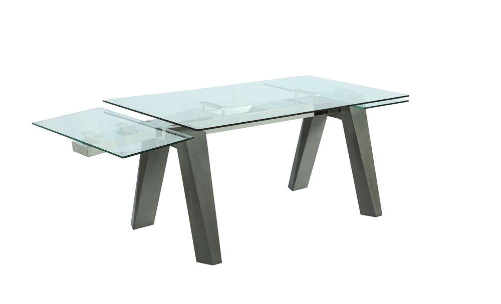 Chintaly - Esther Modern Dining Set w/ Extendable Glass Table & 2-Tone Chairs - ESTHER-ROSARIO-GRY-5PC-BLK veiw 4