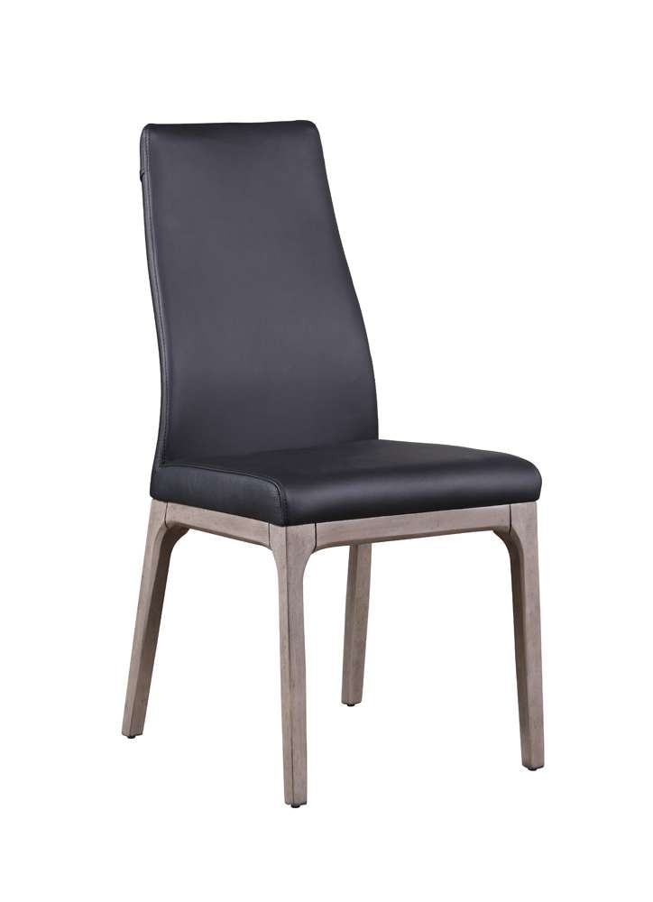 Chintaly - Esther Modern Dining Set w/ Extendable Glass Table & 2-Tone Chairs - ESTHER-ROSARIO-GRY-5PC-BLK veiw 5