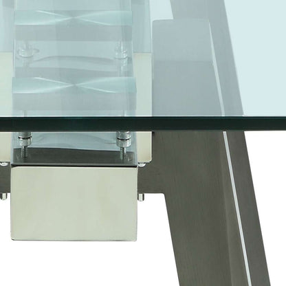 Chintaly - Esther Modern Dining Table w/ Extendable Glass Top & Solid Wood Legs - ESTHER-DT-GRY veiw 8