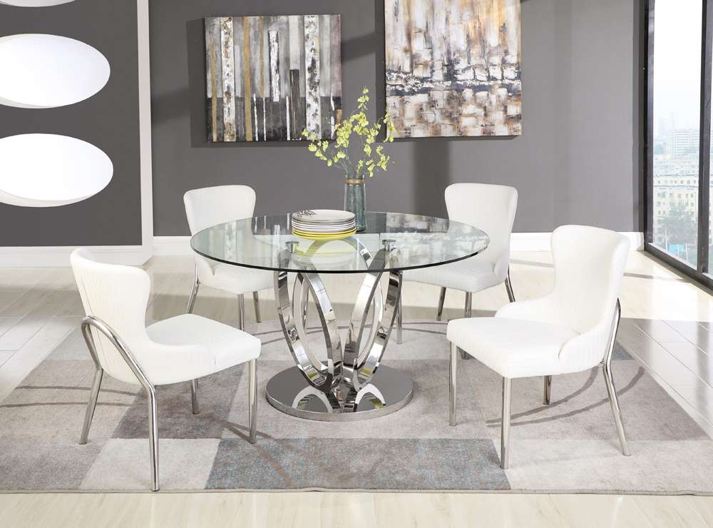 Chintaly - Evelyn 5 Pieces Dining Set Table With 4 Side Chairs - EVELYN-5PC-POL veiw 1