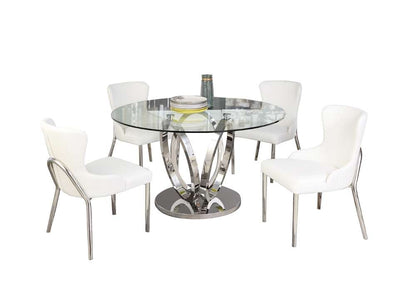 Chintaly - Evelyn 5 Pieces Dining Set Table With 4 Side Chairs - EVELYN-5PC-POL veiw 2