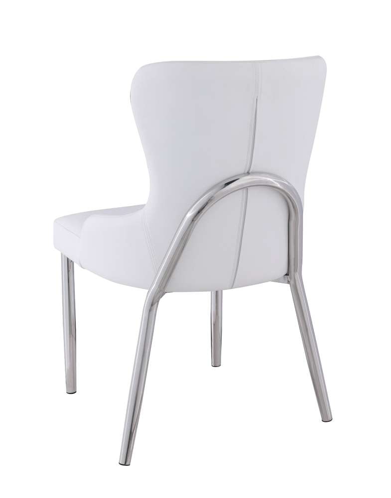 Chintaly - Evelyn Wing Back Side Chair with Polished Ss Frame (Set of 2) - EVELYN-SC-WHT-POL veiw 4