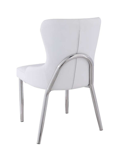 Chintaly - Evelyn Wing Back Side Chair with Polished Ss Frame (Set of 2) - EVELYN-SC-WHT-POL veiw 4