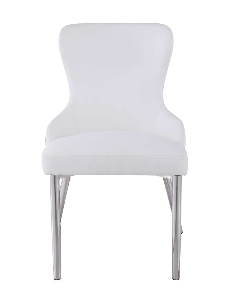 Chintaly - Evelyn Wing Back Side Chair with Polished Ss Frame (Set of 2) - EVELYN-SC-WHT-POL veiw 5