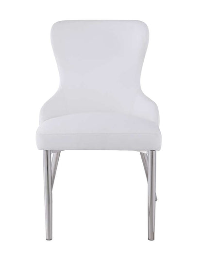 Chintaly - Evelyn Wing Back Side Chair with Polished Ss Frame (Set of 2) - EVELYN-SC-WHT-POL veiw 5