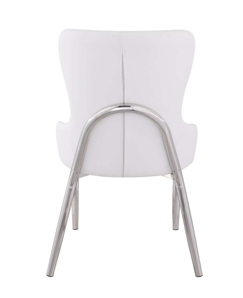 Chintaly - Evelyn Wing Back Side Chair with Polished Ss Frame (Set of 2) - EVELYN-SC-WHT-POL veiw 7