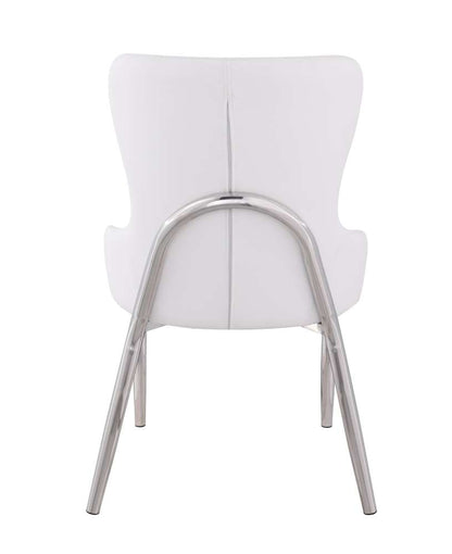 Chintaly - Evelyn Wing Back Side Chair with Polished Ss Frame (Set of 2) - EVELYN-SC-WHT-POL veiw 7