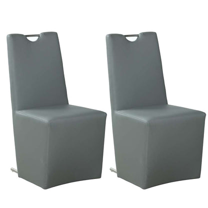 Chintaly - Evie Contemporary Upholstered Handle-Back Side Chair (Set of 2) - EVIE-SC-GRY-PU veiw 1