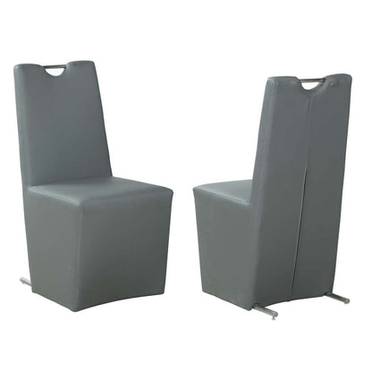 Chintaly - Evie Contemporary Upholstered Handle-Back Side Chair (Set of 2) - EVIE-SC-GRY-PU veiw 3