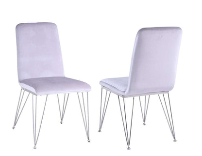 Chintaly - Fernanda - Contemporary Dining Set w/ Rectangular Glass Table & 6 Gray Side Chairs - FERNANDA-7PC-RCT veiw 3