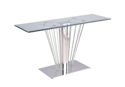 Chintaly - Fernanda Contemporary Glass Sofa Table - FERNANDA-ST veiw 1