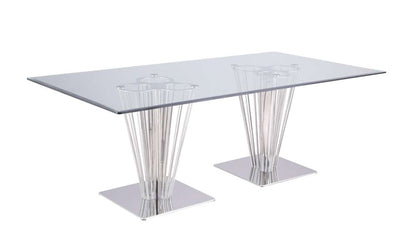Chintaly - Fernanda Contemporary Rectangular Glass Dining Table - FERNANDA-DT-RCT veiw 1