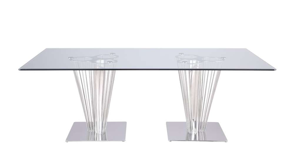 Chintaly - Fernanda Contemporary Rectangular Glass Dining Table - FERNANDA-DT-RCT veiw 3