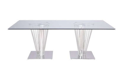 Chintaly - Fernanda Contemporary Rectangular Glass Dining Table - FERNANDA-DT-RCT veiw 3