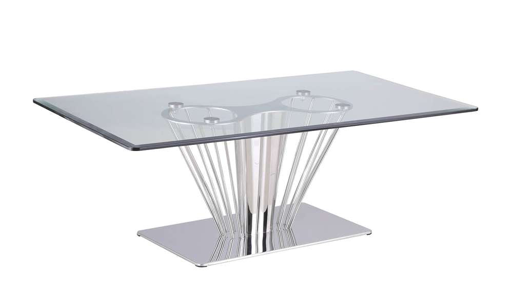 Chintaly - Fernanda Contemporary Rectangular Glass Lamp Table - FERNANDA-CT veiw 1