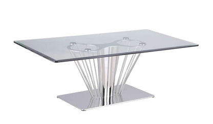 Chintaly - Fernanda Contemporary Rectangular Glass Lamp Table - FERNANDA-CT veiw 1