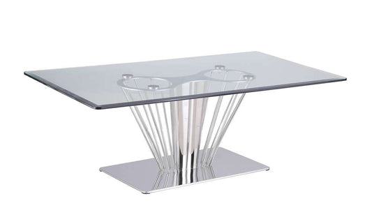 Chintaly - Fernanda Contemporary Rectangular Glass Lamp Table - FERNANDA-CT veiw 1