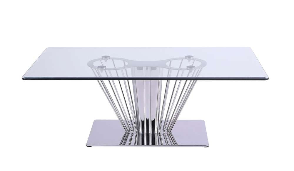 Chintaly - Fernanda Contemporary Rectangular Glass Lamp Table - FERNANDA-CT veiw 2