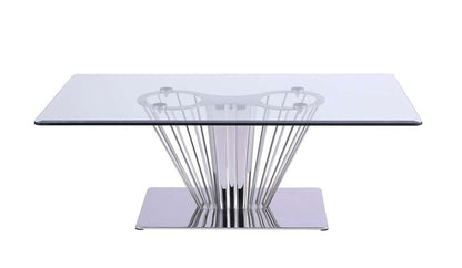 Chintaly - Fernanda Contemporary Rectangular Glass Lamp Table - FERNANDA-CT veiw 2