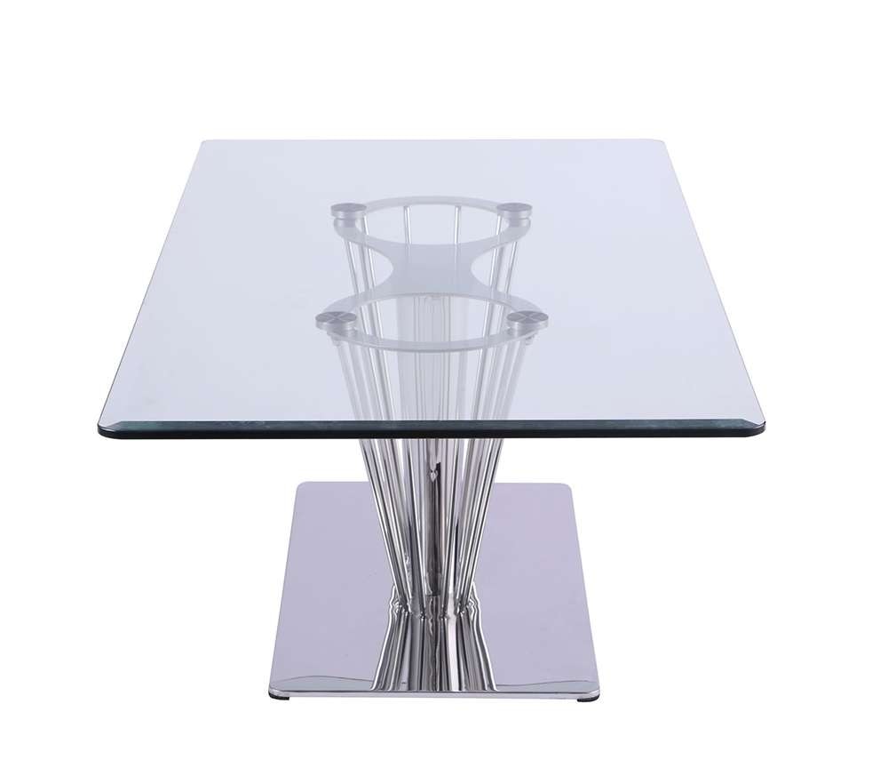 Chintaly - Fernanda Contemporary Rectangular Glass Lamp Table - FERNANDA-CT veiw 3