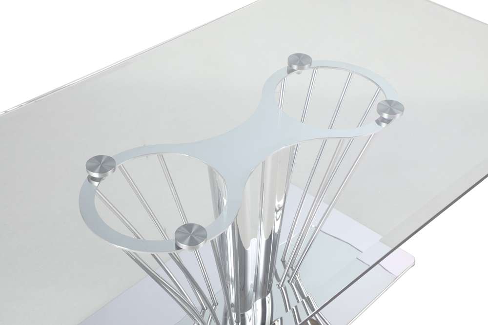 Chintaly - Fernanda Contemporary Rectangular Glass Lamp Table - FERNANDA-CT veiw 4