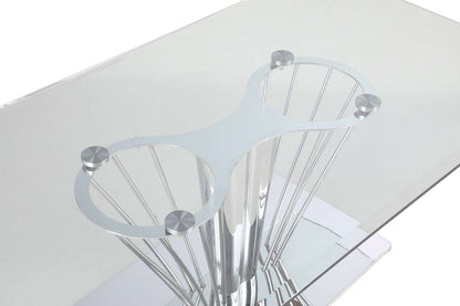 Chintaly - Fernanda Contemporary Rectangular Glass Lamp Table - FERNANDA-CT veiw 4