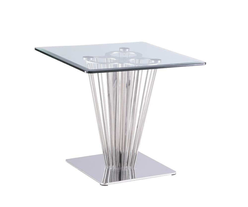 Chintaly - Fernanda Contemporary Square Glass Lamp Table - FERNANDA-LT veiw 1