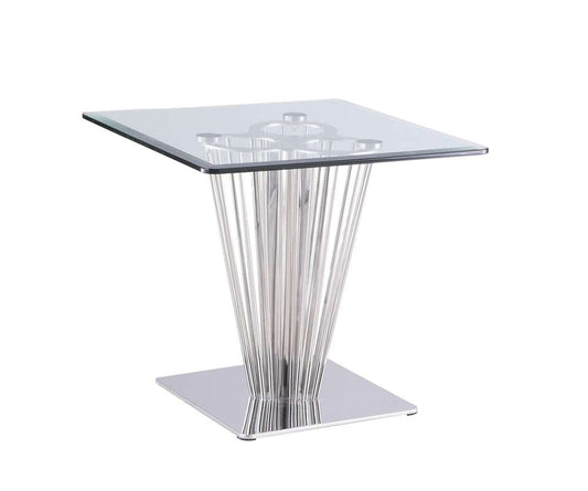 Chintaly - Fernanda Contemporary Square Glass Lamp Table - FERNANDA-LT veiw 1
