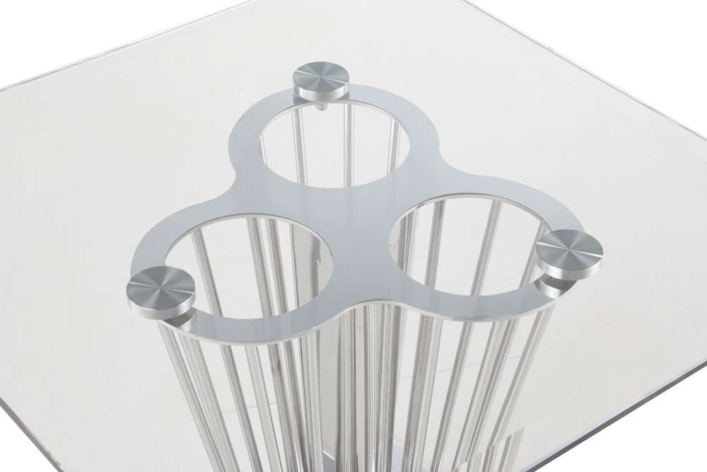 Chintaly - Fernanda Contemporary Square Glass Lamp Table - FERNANDA-LT veiw 3
