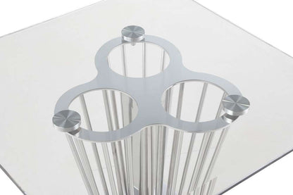 Chintaly - Fernanda Contemporary Square Glass Lamp Table - FERNANDA-LT veiw 3