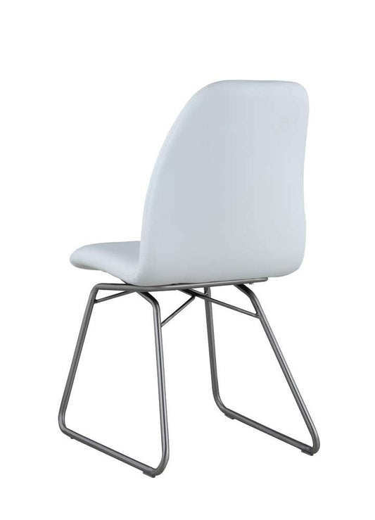 Chintaly - Gretchen - Contemporary Curved-Back Side Chair w/ Sled Base - (Set of 2) - GRETCHEN-SC-WHT veiw 2