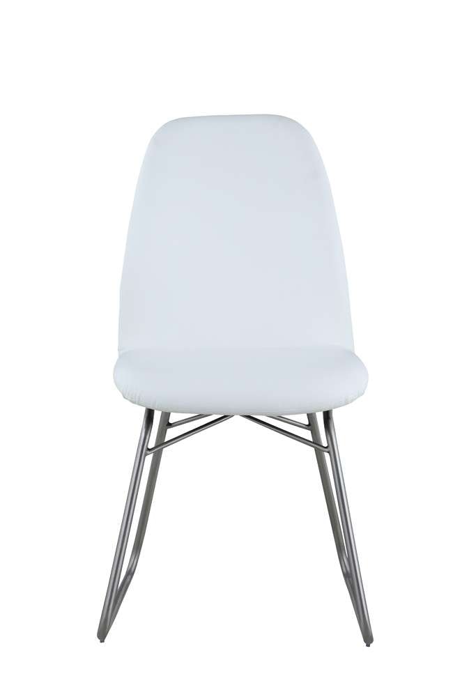 Chintaly - Gretchen - Contemporary Curved-Back Side Chair w/ Sled Base - (Set of 2) - GRETCHEN-SC-WHT veiw 4