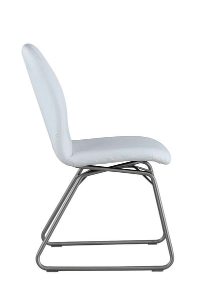 Chintaly - Gretchen - Contemporary Curved-Back Side Chair w/ Sled Base - (Set of 2) - GRETCHEN-SC-WHT veiw 5