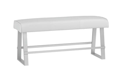 Chintaly - Gwen - Contemporary Counter Height Bench w/ Highlight Stitching - GWEN-CNT-BCH-WHT veiw 1