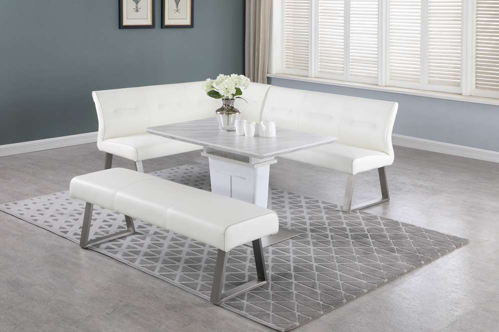 Chintaly - Gwen - Contemporary Dining Set w/ Extendable Table, Nook & Bench - GWEN-3PC veiw 2