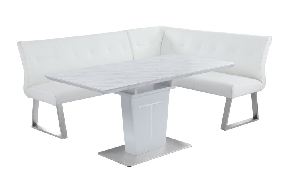 Chintaly - Gwen Reversible Nook With Semi-Attached Seat Cushion - GWEN-NOOK-WHT veiw 2