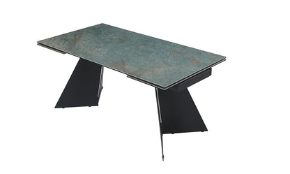 Chintaly - HELEN - Contemporary Extendable Dining Table w/ Ceramic Top & Seel Base - HELEN-DT veiw 1
