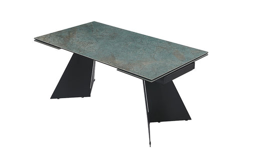 Chintaly - HELEN - Contemporary Extendable Dining Table w/ Ceramic Top & Seel Base - HELEN-DT veiw 1