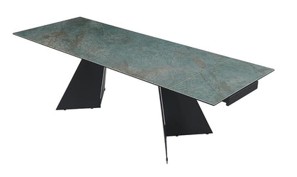 Chintaly - HELEN - Contemporary Extendable Dining Table w/ Ceramic Top & Seel Base - HELEN-DT veiw 2