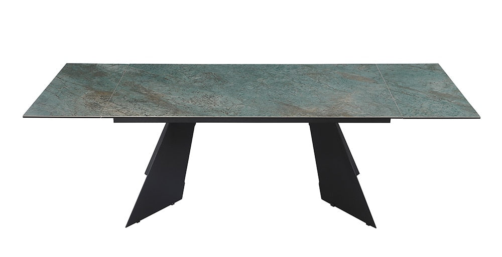 Chintaly - HELEN - Contemporary Extendable Dining Table w/ Ceramic Top & Seel Base - HELEN-DT veiw 3