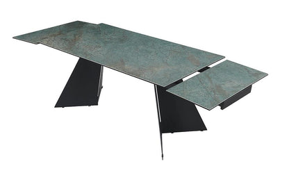 Chintaly - HELEN - Contemporary Extendable Dining Table w/ Ceramic Top & Seel Base - HELEN-DT veiw 4
