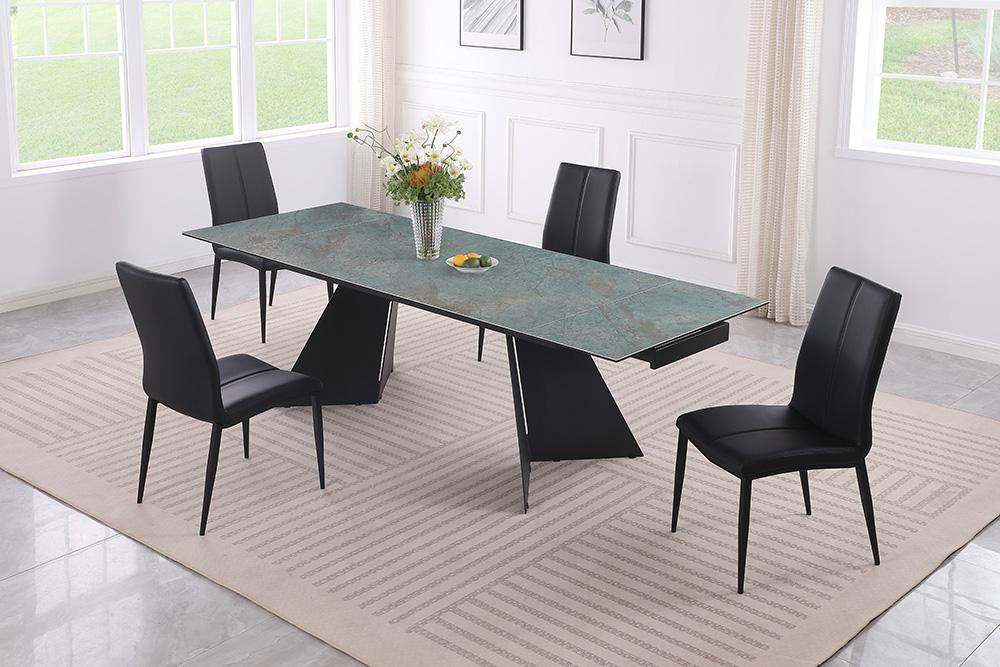 Chintaly - HELEN - Contemporary Extendable Dining Table w/ Ceramic Top & Seel Base - HELEN-DT veiw 7