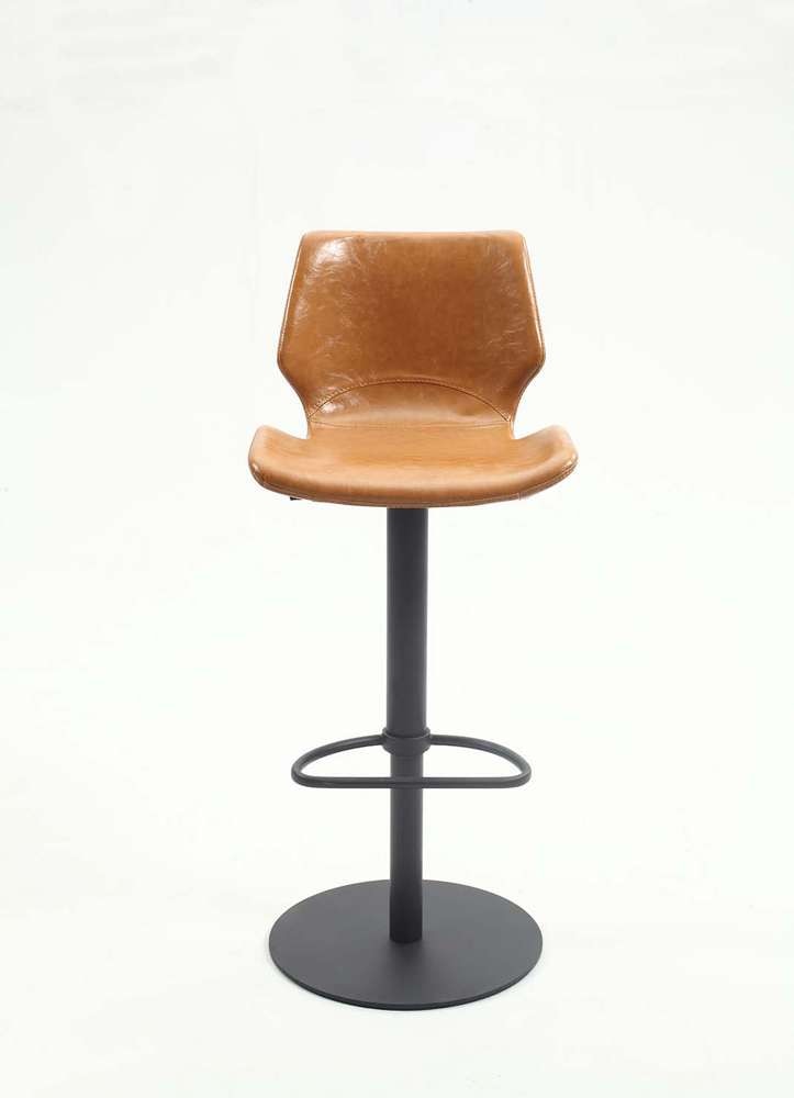 Chintaly - High-Back Vintage-Style Pneumatic-Adjustable Stool - 0872-AS-CML veiw 2