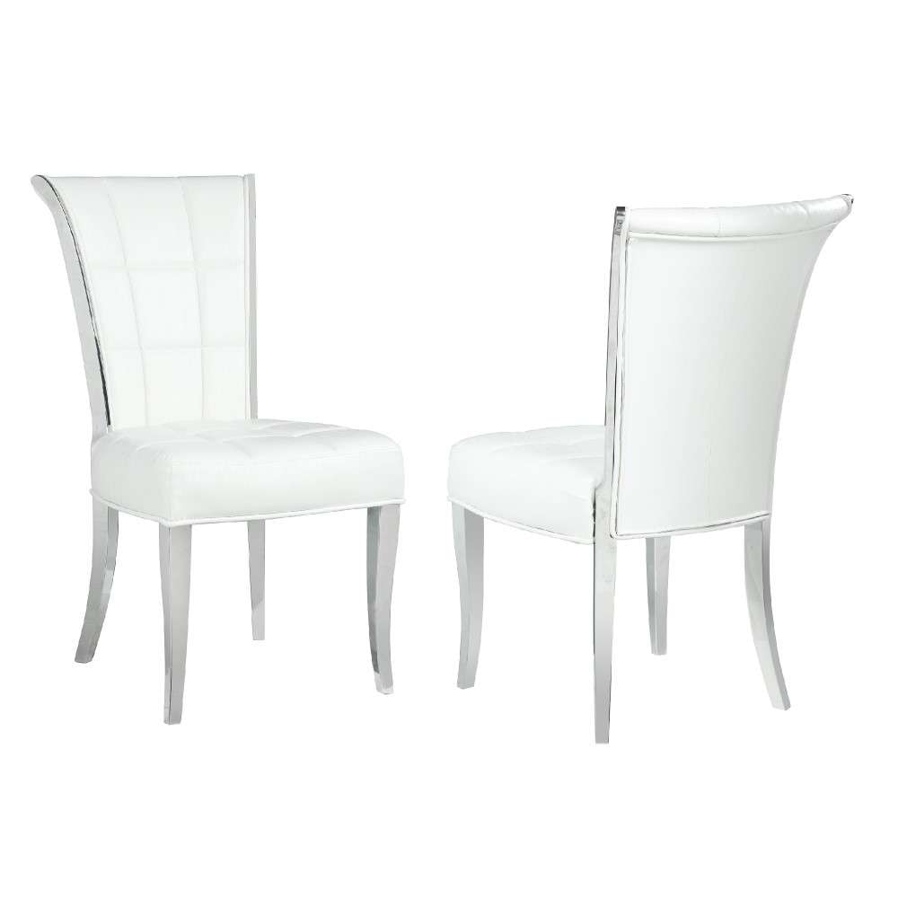 Chintaly - Iris Contemporary Tufted Side Chair (Set of 2) - IRIS-SC-WHT veiw 1