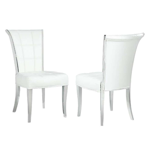 Chintaly - Iris Contemporary Tufted Side Chair (Set of 2) - IRIS-SC-WHT veiw 1