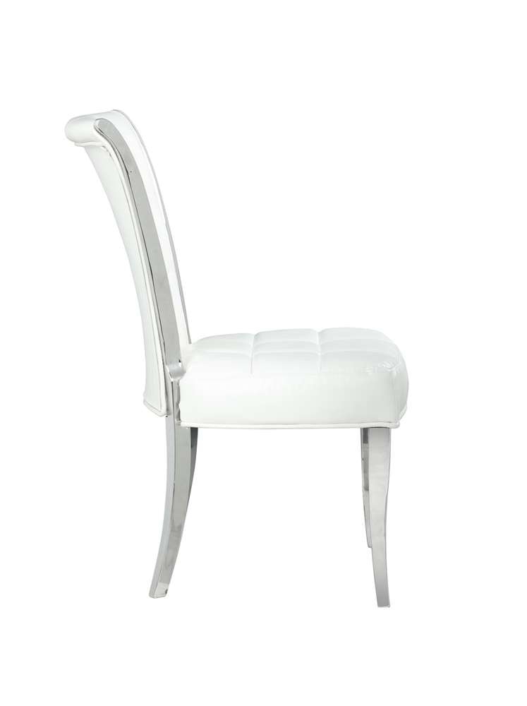 Chintaly - Iris Contemporary Tufted Side Chair (Set of 2) - IRIS-SC-WHT veiw 2