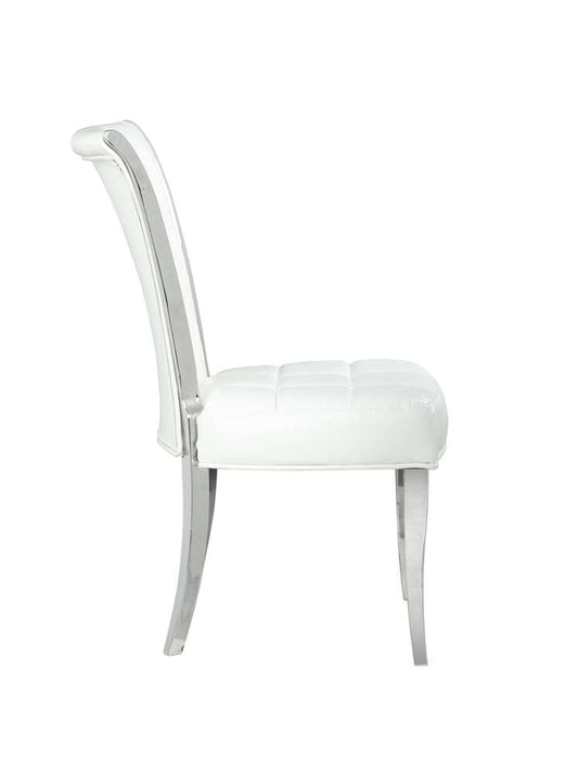 Chintaly - Iris Contemporary Tufted Side Chair (Set of 2) - IRIS-SC-WHT veiw 2