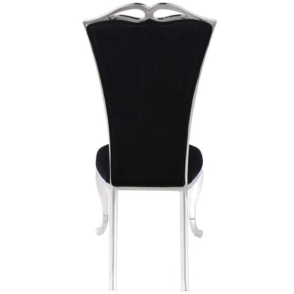 Chintaly - Jamie Tall Back Side Chair in Shiny Stainless Steel and Black Fabric (Set of 2) - JAMIE-SC-BLK veiw 4