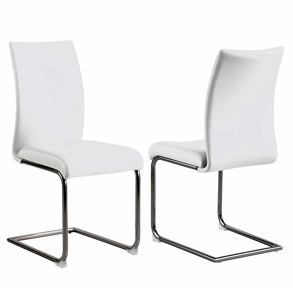 Chintaly - JANE-SC-BKC - Contemporary Contour Back Cantilever Side Chair - (Set of 4) - JANE-SC-BKC-WHT veiw 1